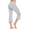 imagebaleaf 21quot Yoga Pants Women Flare Capri Leggings with Pockets Bootcut Casual Cotton Work Summer LoungeLight Grey