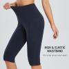 imagebaleaf Womens Capri Leggings with Pockets High Waisted Knee Length Capris Stretch for Casual Yoga Pants Workout ExerciseBlacknavy Blue