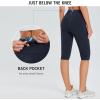 imagebaleaf Womens Capri Leggings with Pockets High Waisted Knee Length Capris Stretch for Casual Yoga Pants Workout ExerciseBlacknavy Blue