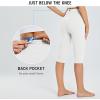 imagebaleaf Womens Capri Leggings with Pockets High Waisted Knee Length Capris Stretch for Casual Yoga Pants Workout ExerciseWhitenavy Blue