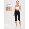 imagebaleaf Womens Knee Length Cotton Capri Leggings with Pockets High Waisted Casual Summer Yoga Workout Exercise PantsBlack