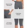 imagebaleaf Womens Knee Length Cotton Capri Leggings with Pockets High Waisted Casual Summer Yoga Workout Exercise PantsDark Grey