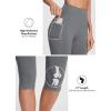 imagebaleaf Womens Knee Length Cotton Capri Leggings with Pockets High Waisted Casual Summer Yoga Workout Exercise PantsGrey
