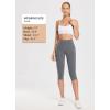 imagebaleaf Womens Knee Length Cotton Capri Leggings with Pockets High Waisted Casual Summer Yoga Workout Exercise PantsGrey