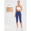 imagebaleaf Womens Knee Length Cotton Capri Leggings with Pockets High Waisted Casual Summer Yoga Workout Exercise PantsNavy