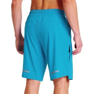 imagebaleaf Mens Mountain Bike Shorts Loosefit Cycling Shorts MTB Bicycle 9 Inch Zipper Pockets Drawstring Stretchy UPF50Aqua Blue