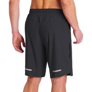 imagebaleaf Mens Mountain Bike Shorts Loosefit Cycling Shorts MTB Bicycle 9 Inch Zipper Pockets Drawstring Stretchy UPF50Black