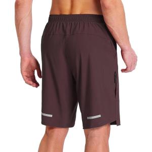 imagebaleaf Mens Mountain Bike Shorts Loosefit Cycling Shorts MTB Bicycle 9 Inch Zipper Pockets Drawstring Stretchy UPF50Dark Brown