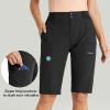 imagebaleaf Womens Bermuda Long Shorts 13quot Golf Shorts Knee Length Hiking Quick Dry High Waist Stretch Water Resistant01black13inch
