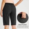 imagebaleaf Womens Bermuda Long Shorts 13quot Golf Shorts Knee Length Hiking Quick Dry High Waist Stretch Water Resistant01black13inch