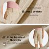 imagebaleaf Womens Bermuda Long Shorts 13quot Golf Shorts Knee Length Hiking Quick Dry High Waist Stretch Water Resistant03khaki13inch