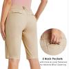 imagebaleaf Womens Bermuda Long Shorts 13quot Golf Shorts Knee Length Hiking Quick Dry High Waist Stretch Water Resistant03khaki13inch