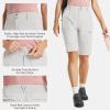 imagebaleaf Womens Bermuda Long Shorts 13quot Golf Shorts Knee Length Hiking Quick Dry High Waist Stretch Water Resistant04grey13inch