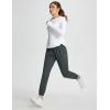 imagebaleaf Womens Fleece Lined Pants Joggers WaterResistant Zipper Pocket Thermal Sweatpants Winter Running Hiking Jogging01grey