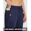 imagebaleaf Womens Fleece Lined Pants Joggers WaterResistant Zipper Pocket Thermal Sweatpants Winter Running Hiking Jogging01navy