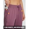 imagebaleaf Womens Fleece Lined Pants Joggers WaterResistant Zipper Pocket Thermal Sweatpants Winter Running Hiking Jogging01rose