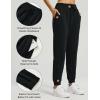 imagebaleaf Womens Fleece Lined Pants Joggers WaterResistant Zipper Pocket Thermal Sweatpants Winter Running Hiking Jogging02black