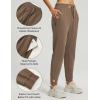 imagebaleaf Womens Fleece Lined Pants Joggers WaterResistant Zipper Pocket Thermal Sweatpants Winter Running Hiking Jogging02brown