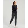 imagebaleaf Womens Fleece Lined Pants Joggers WaterResistant Zipper Pocket Thermal Sweatpants Winter Running Hiking Jogging02grey