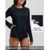 imagebaleaf Womens Long Sleeve Rash Guard Sun Protection Swim Shirts Swimsuit Top for Woman with Zipper Pocket ThumbholeBlack