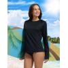 imagebaleaf Womens Long Sleeve Rash Guard Sun Protection Swim Shirts Swimsuit Top for Woman with Zipper Pocket ThumbholeBlack
