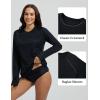 imagebaleaf Womens Long Sleeve Rash Guard Sun Protection Swim Shirts Swimsuit Top for Woman with Zipper Pocket ThumbholeBlack