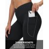 imagebaleaf Womens Yoga Pants V Crossover Flare Leggings with Pockets High Waist Casual Workout Gym Bell Bottom LeggingsBlack