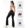 imagebaleaf Womens Yoga Pants V Crossover Flare Leggings with Pockets High Waist Casual Workout Gym Bell Bottom LeggingsBlack