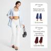 imagebaleaf Womens Yoga Pants V Crossover Flare Leggings with Pockets High Waist Casual Workout Gym Bell Bottom LeggingsWhite