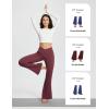 imagebaleaf Womens Yoga Pants V Crossover Flare Leggings with Pockets High Waist Casual Workout Gym Bell Bottom LeggingsWine