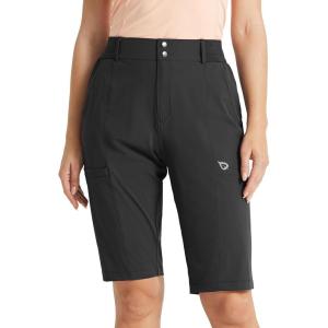 imagebaleaf Womens Bermuda Long Shorts 13quot Golf Shorts Knee Length Hiking Quick Dry High Waist Stretch Water Resistant01black13inch