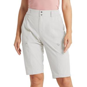 imagebaleaf Womens Bermuda Long Shorts 13quot Golf Shorts Knee Length Hiking Quick Dry High Waist Stretch Water Resistant04grey13inch