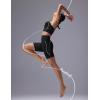 imagebaleaf Freeleaf Broadway Womens Biker Shorts with Pockets Dance Yoga Workout Gym Running 8quot High Waist Short PantsBlack