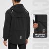 imagebaleaf Mens Rain Jacket Waterproof Running Cycling Windbreaker Golf Hiking Gear Hood Raincoat Packable ReflectiveBlack