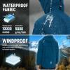 imagebaleaf Mens Rain Jacket Waterproof Running Cycling Windbreaker Golf Hiking Gear Hood Raincoat Packable ReflectiveBlue
