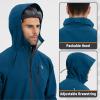 imagebaleaf Mens Rain Jacket Waterproof Running Cycling Windbreaker Golf Hiking Gear Hood Raincoat Packable ReflectiveBlue