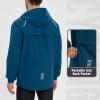 imagebaleaf Mens Rain Jacket Waterproof Running Cycling Windbreaker Golf Hiking Gear Hood Raincoat Packable ReflectiveBlue