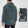 imagebaleaf Mens Rain Jacket Waterproof Running Cycling Windbreaker Golf Hiking Gear Hood Raincoat Packable ReflectiveGrey
