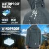 imagebaleaf Mens Rain Jacket Waterproof Running Cycling Windbreaker Golf Hiking Gear Hood Raincoat Packable ReflectiveGrey