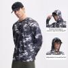 imagebaleaf Mens Rash Guard with Kangaroo Pocket UPF 50 Swim Shirts Long Sleeve Water Sun Protection Hoodie SwimsuitBlack Coconut