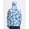 imagebaleaf Mens Rash Guard with Kangaroo Pocket UPF 50 Swim Shirts Long Sleeve Water Sun Protection Hoodie SwimsuitBlue Coconut