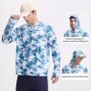 imagebaleaf Mens Rash Guard with Kangaroo Pocket UPF 50 Swim Shirts Long Sleeve Water Sun Protection Hoodie SwimsuitBlue Coconut