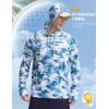 imagebaleaf Mens Rash Guard with Kangaroo Pocket UPF 50 Swim Shirts Long Sleeve Water Sun Protection Hoodie SwimsuitBlue Coconut