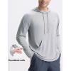 imagebaleaf Mens Rash Guard with Kangaroo Pocket UPF 50 Swim Shirts Long Sleeve Water Sun Protection Hoodie SwimsuitLight Gray