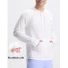 imagebaleaf Mens Rash Guard with Kangaroo Pocket UPF 50 Swim Shirts Long Sleeve Water Sun Protection Hoodie SwimsuitStar White