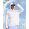 imagebaleaf Mens Rash Guard with Kangaroo Pocket UPF 50 Swim Shirts Long Sleeve Water Sun Protection Hoodie SwimsuitStar White