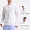 imagebaleaf Mens Rash Guard with Kangaroo Pocket UPF 50 Swim Shirts Long Sleeve Water Sun Protection Hoodie SwimsuitStar White