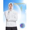 imagebaleaf Mens UPF 50 Full Zip Light Jacket Hooded Long Sleeve Cooling Shirt with Pocket Hiking Fishing Outdoor PerformanceWhite