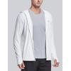 imagebaleaf Mens UPF 50 Full Zip Light Jacket Hooded Long Sleeve Cooling Shirt with Pocket Hiking Fishing Outdoor PerformanceWhite