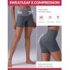 imagebaleaf Sweatleaf Womens Biker Shorts 5quot High Waist Tummy Control Butt Lifting Yoga Workout Running Spandex Short PantsDark Gray